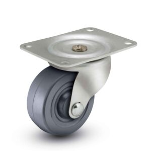 2" Grey Hard Rubber Wheel General-Duty Swivel Plate Caster